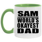 Sam World's Okayest Dad - 11oz Accent Mug Green