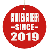 Civil Engineer Since 2019 - Circle Ornament
