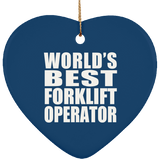 World's Best Forklift Operator - Heart Ornament