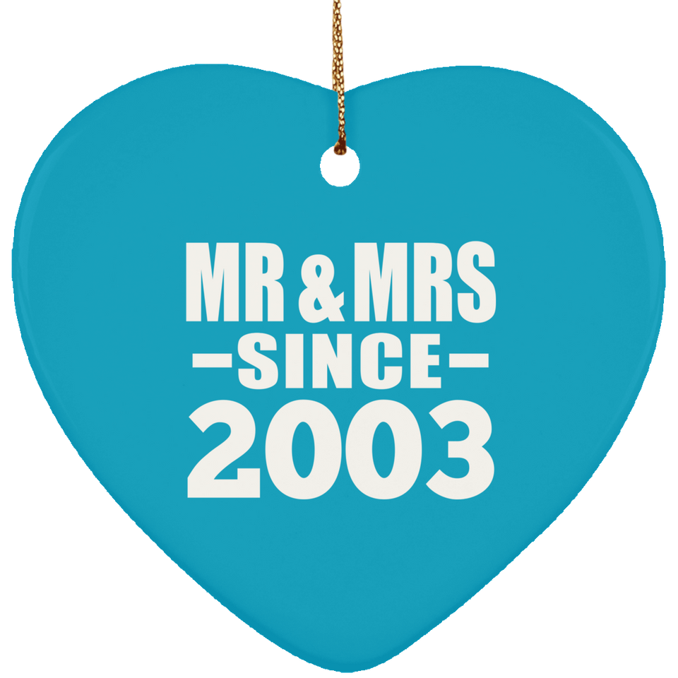 21st Anniversary Mr & Mrs Since 2003 - Heart Ornament