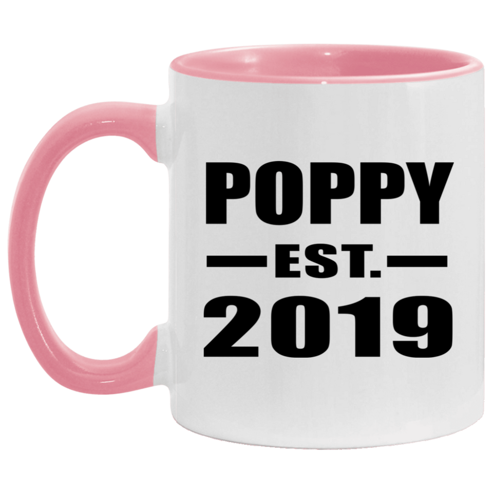 Poppy Established EST. 2019 - 11oz Accent Mug Pink