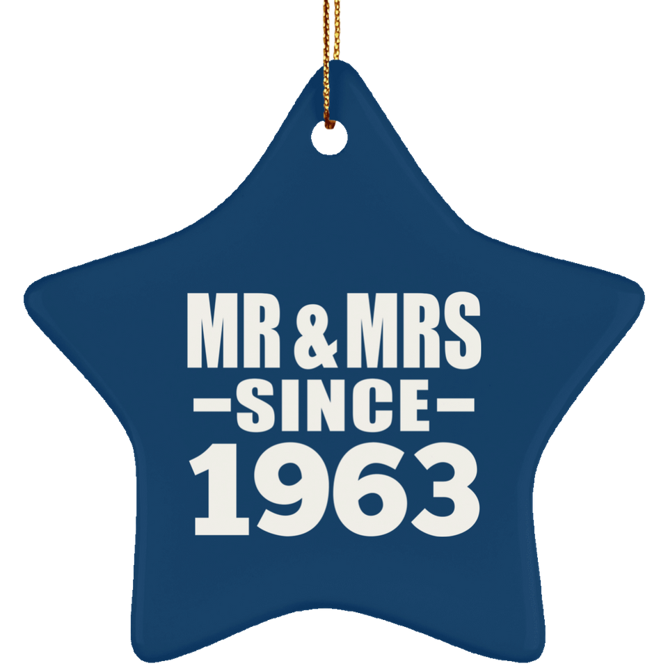 61st Anniversary Mr & Mrs Since 1963 - Star Ornament