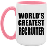 World's Greatest Recruiter - 15oz Accent Mug Pink