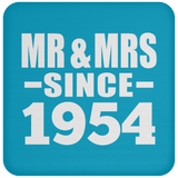 70th Anniversary Mr & Mrs Since 1954 - Drink Coaster
