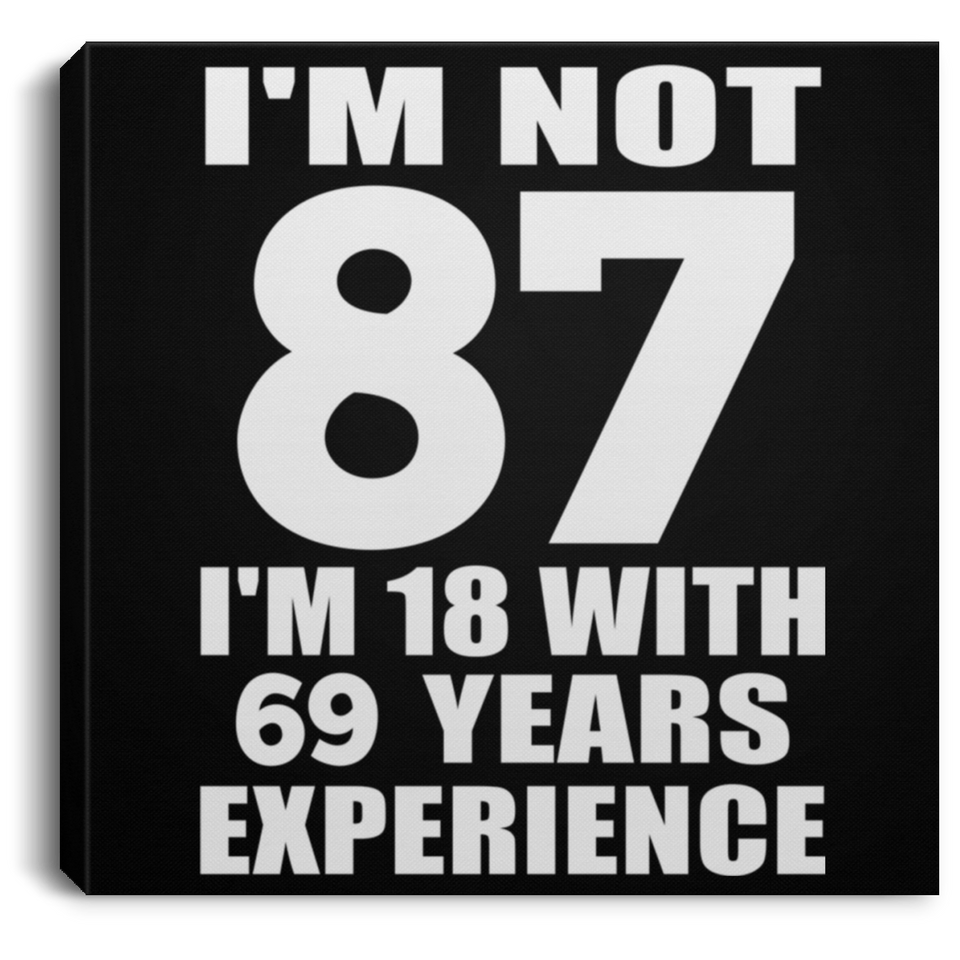87th Birthday I'm Not 87 I'm 18 With 69 Years Experience - Canvas Square