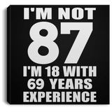 87th Birthday I'm Not 87 I'm 18 With 69 Years Experience - Canvas Square