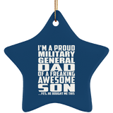 Proud Military General Dad Of Awesome Son - Star Ornament