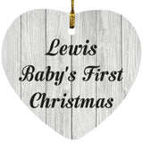 Lewis Baby's First Christmas - Heart Ornament F