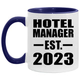 Hotel Manager Established Est. 2023 - 11oz Accent Mug Purple