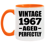 57th Birthday Vintage 1967 Aged Perfectly - 11oz Accent Mug Orange
