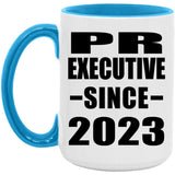 PR Executive Since 2023 - 15oz Accent Mug Blue