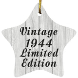 80th Birthday Vintage 1944 Limited Edition - Star Ornament F