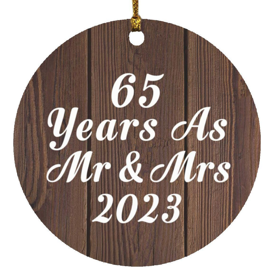 65th Anniversary 65 Years As Mr & Mrs 2023 - Circle Ornament D