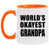 World's Okayest Grandpa - 11oz Accent Mug Orange