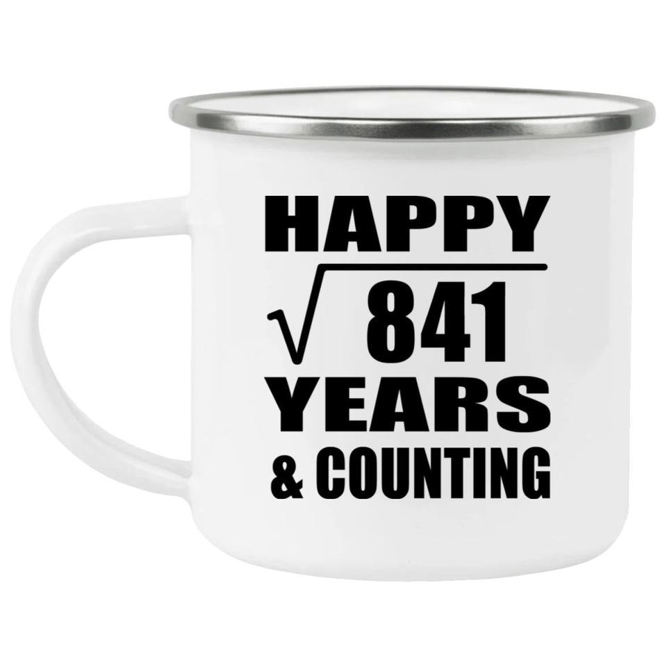 Happy 29th Anniversary Square Root of 841 Years & Counting - 12oz Camping Mug