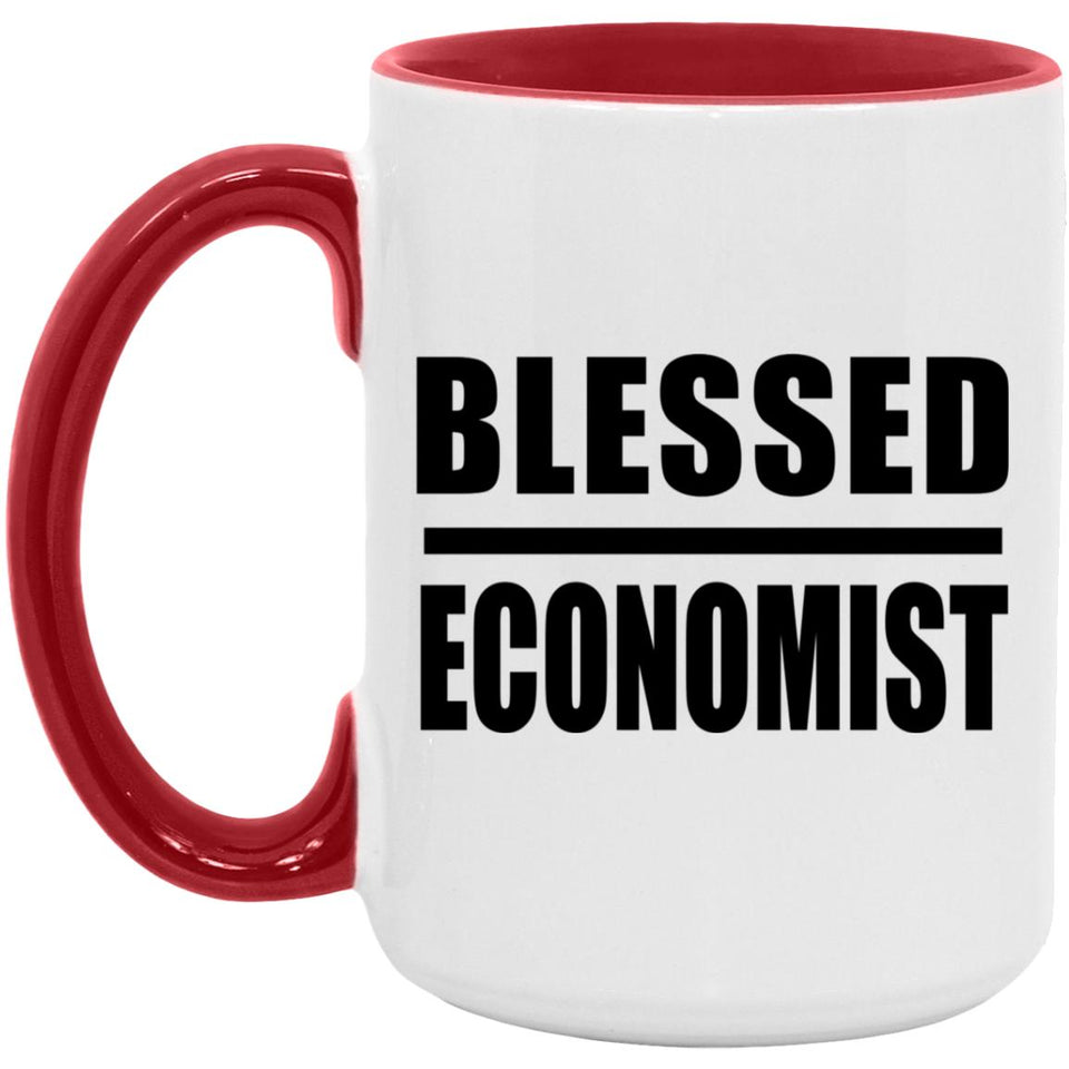 Blessed Economist - 15oz Accent Mug Red