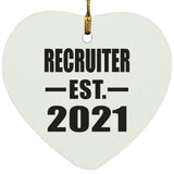 Recruiter Established EST. 2021 - Heart Ornament