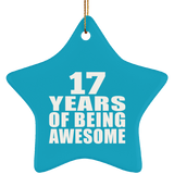 17th Birthday 17 Years Of Being Awesome - Star Ornament