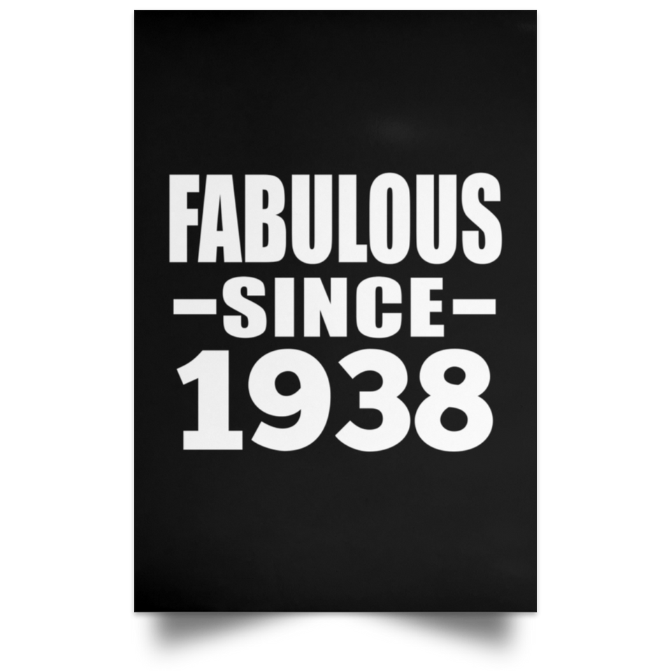 86th Birthday Fabulous Since 1938 - Poster Portrait