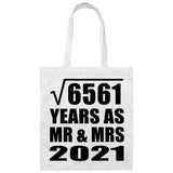 81st Anniversary Square Root of 6561 Years As Mr & Mrs 2021 - Tote Bag White