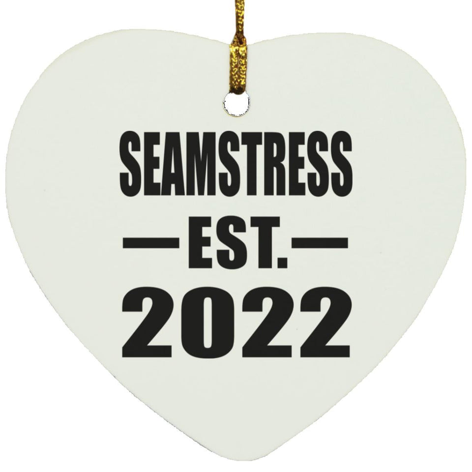 Seamstress Established EST. 2022 - Heart Ornament