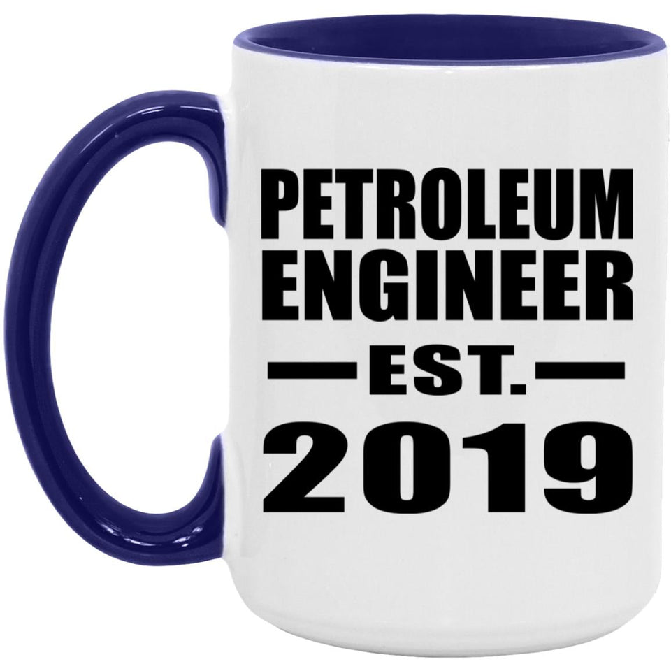 Petroleum Engineer Established EST. 2019 - 15oz Accent Mug Purple