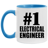 Number One #1 Electrical Engineer - 11oz Accent Mug Blue
