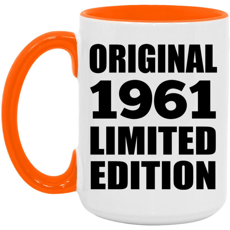 63rd Birthday Original 1961 Limited Edition - 15oz Accent Mug Orange