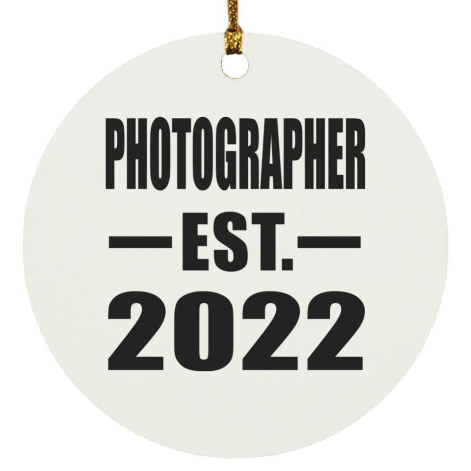 Photographer Established EST. 2022 - Circle Ornament