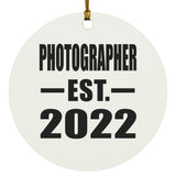 Photographer Established EST. 2022 - Circle Ornament