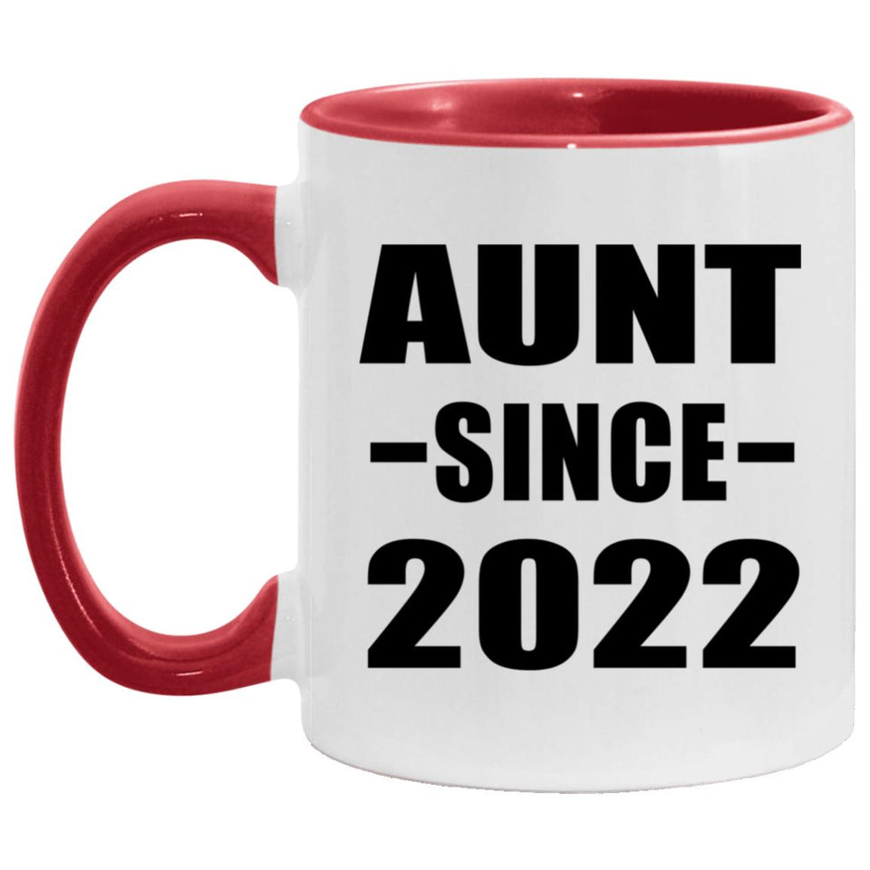 Aunt Since 2022 - 11oz Accent Mug Red