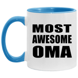 Most Awesome Oma - 11oz Accent Mug Blue