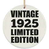 99th Birthday Vintage 1925 Limited Edition - Circle Ornament