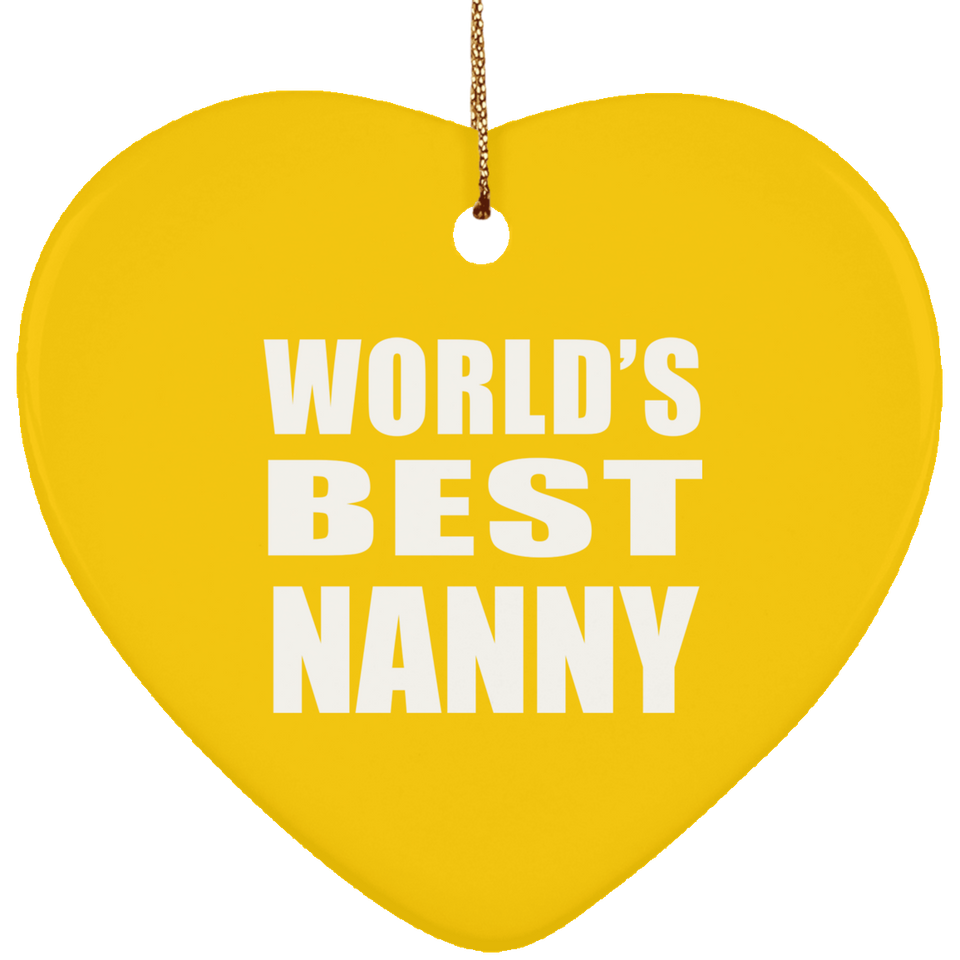 World's Best Nanny - Heart Ornament