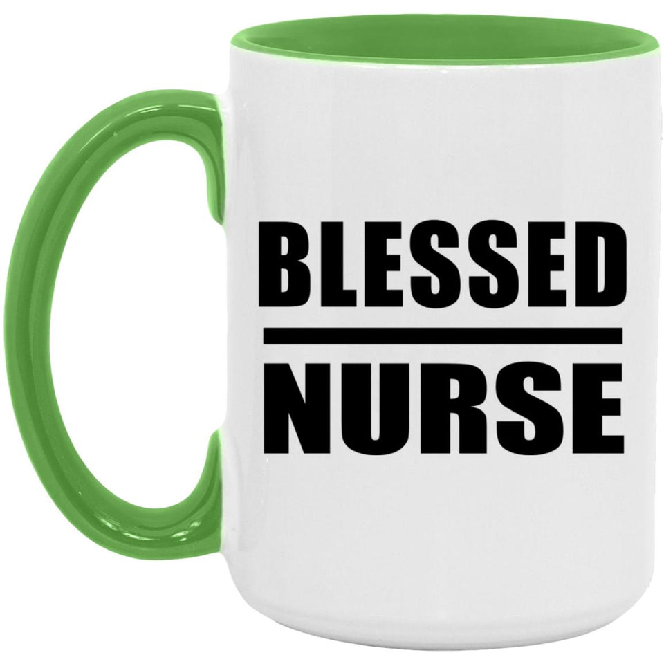 Blessed Nurse - 15oz Accent Mug Green