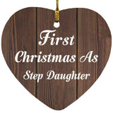 First Christmas As Step Daughter - Heart Ornament D