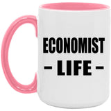 Economist Life - 15oz Accent Mug Pink