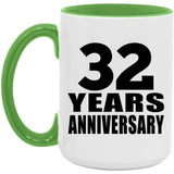 32nd Anniversary 32 Years Anniversary - 15oz Accent Mug Green