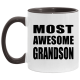 Most Awesome Grandson - 11oz Accent Mug Black