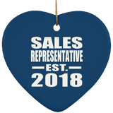 Sales Representative Established EST. 2018 - Heart Ornament