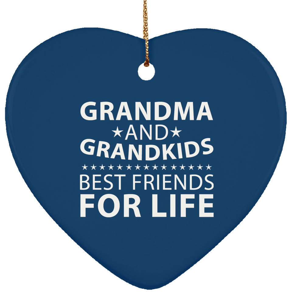 Grandma and Grandkids, Best Friends For Life - Heart Ornament