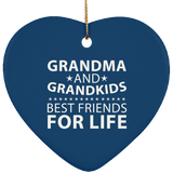 Grandma and Grandkids, Best Friends For Life - Heart Ornament