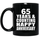 Happy 65th Anniversary 65 Years & Counting - 11 Oz Coffee Mug Black