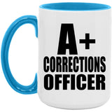 A+ Corrections Officer - 15oz Accent Mug Blue