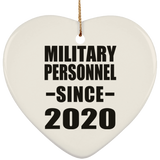 Military Personnel Since 2020 - Heart Ornament