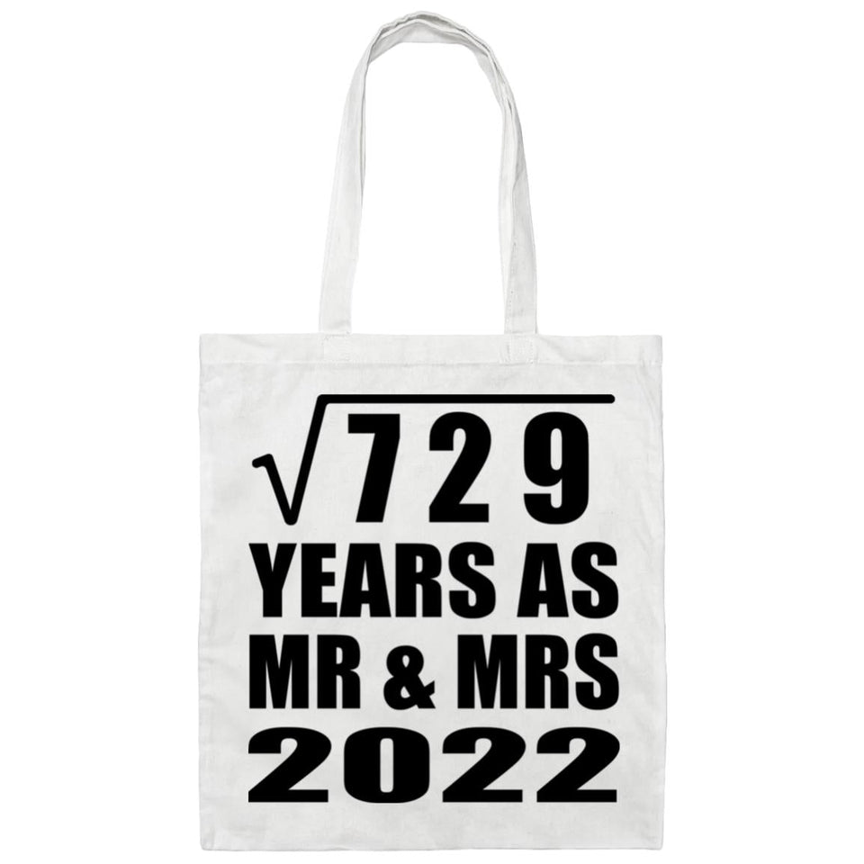 27th Anniversary Square Root of 729 Years As Mr & Mrs 2022 - Tote Bag White