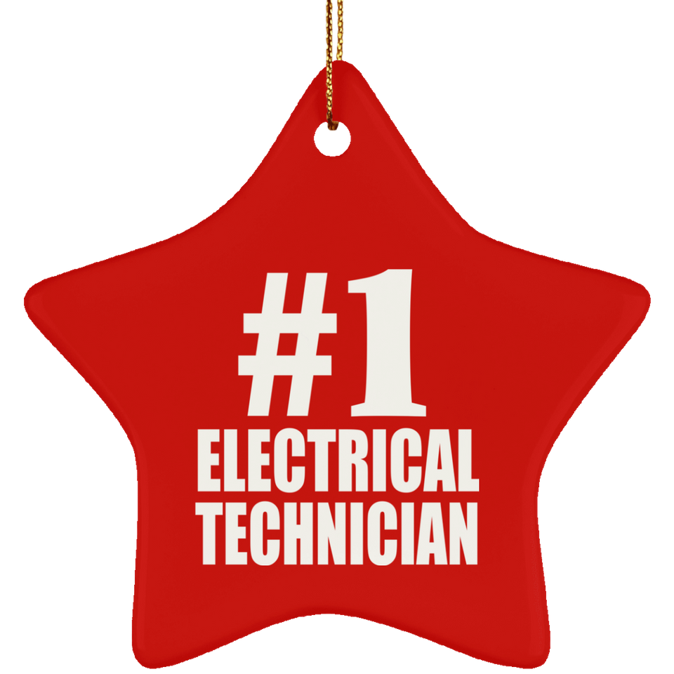 Number One #1 Electrical Technician - Star Ornament