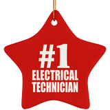 Number One #1 Electrical Technician - Star Ornament
