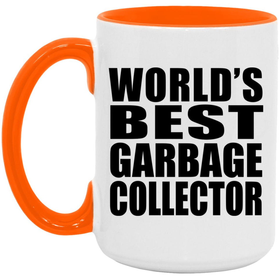 World's Best Garbage Collector - 15oz Accent Mug Orange