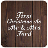 First Christmas As Mr & Mrs Ford - Drink Coaster D